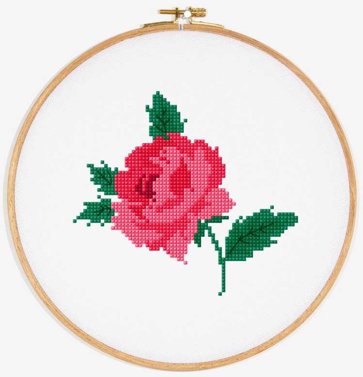 Схема вышивки крестом роз