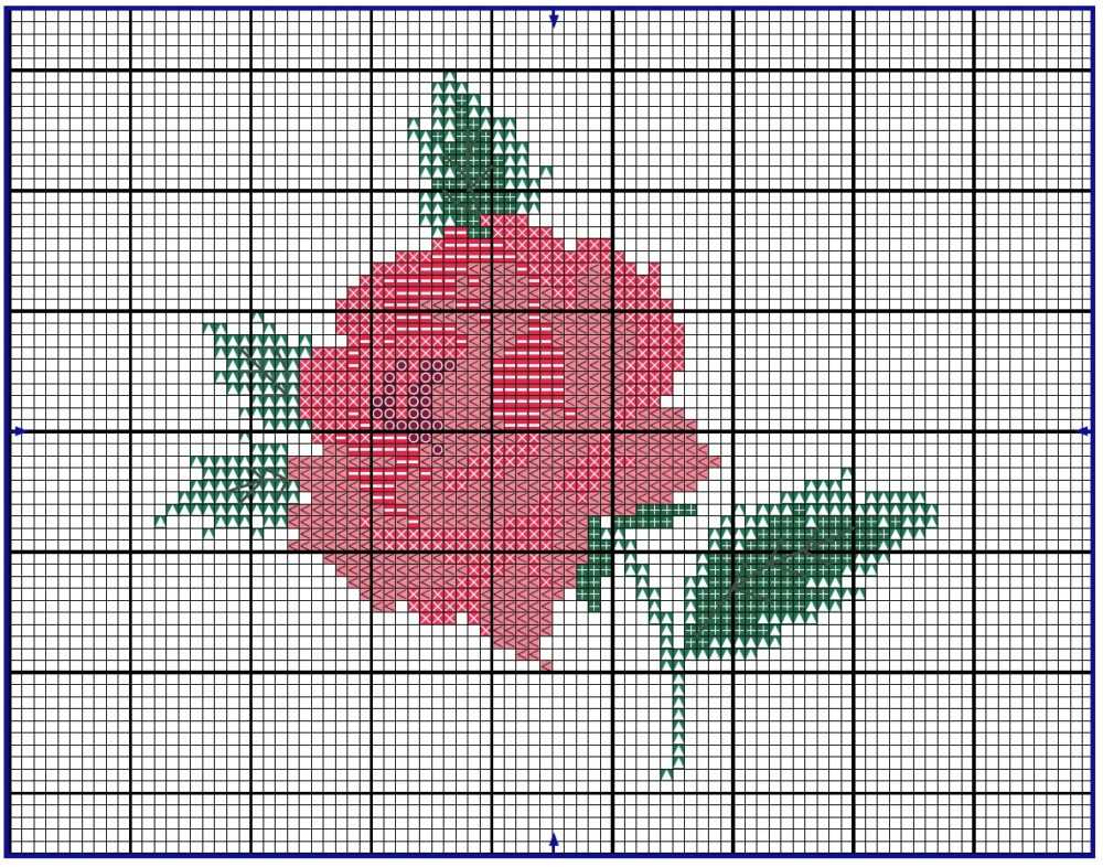 схема вышивки крестом розы